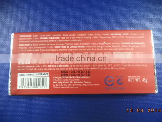 100% Pure Natural Premium-Quality Dark Chocolate 45g - OEM Services Welcomed FMCG products