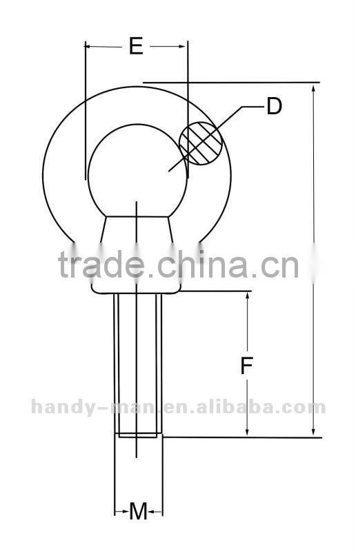 307S Stainless Steel 316 Long Shoulder Eye Bolt