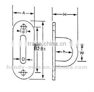 Stainless Steel Oblong Pad Eye Plate