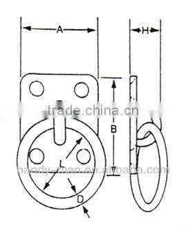 SS320 Marine Deck Hardware Stainless Steel 316 Tie Ring Plates