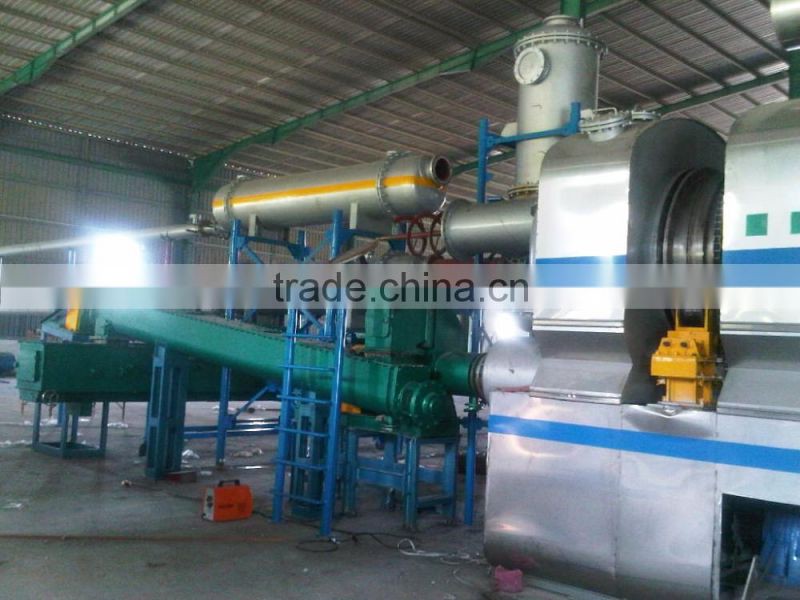continuous waste tire/plastic pyrolysis machine to fuel oil carbon black
