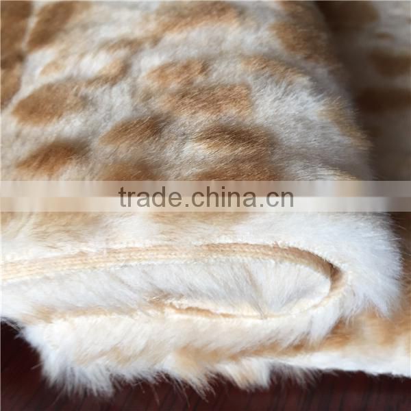 fashionable animal print faux fur fabric
