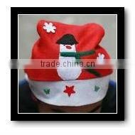 red color happy design funny kids christmas hats with white ball