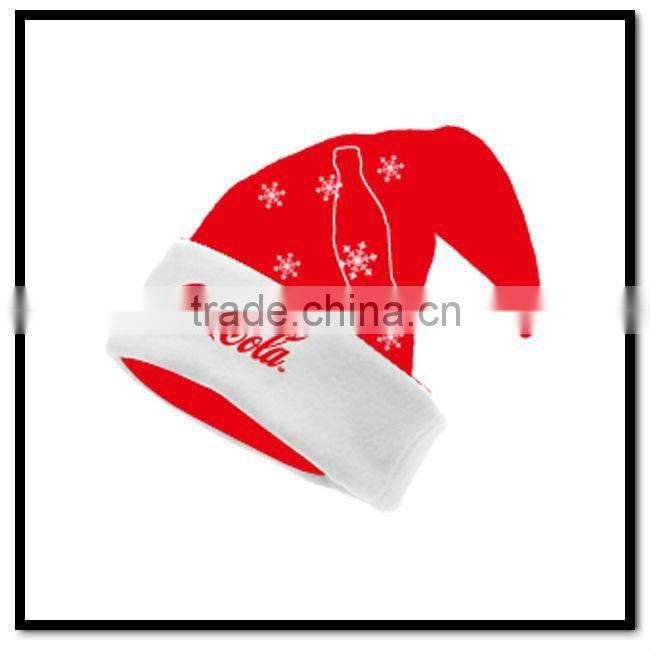 red color happy design funny kids christmas hats with white ball