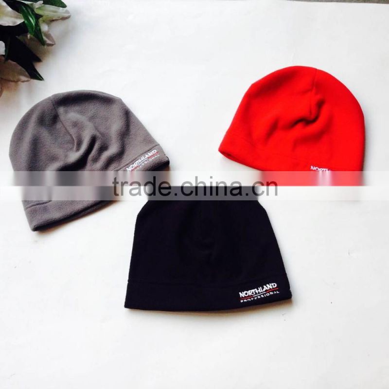 factory hot sell new winter fashion mens and womens embroidery logo polar fleece hat