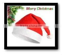 red color happy design funny kids christmas hats with white ball