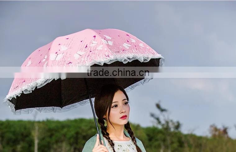 fashion lovely new designs embroidery lace of umbrella