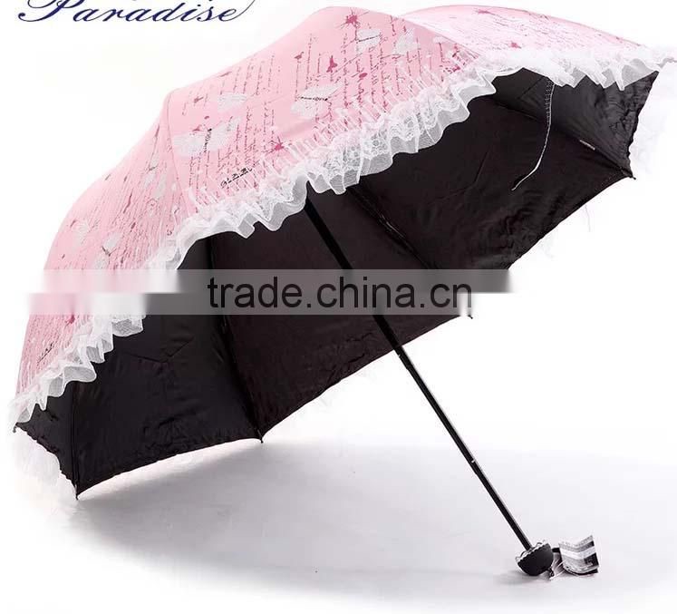 fashion lovely new designs embroidery lace of umbrella