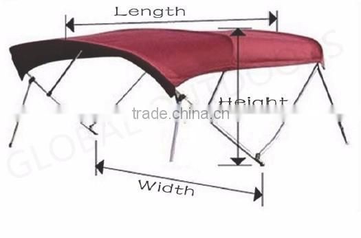boat canopy with 600d burgundy polyester