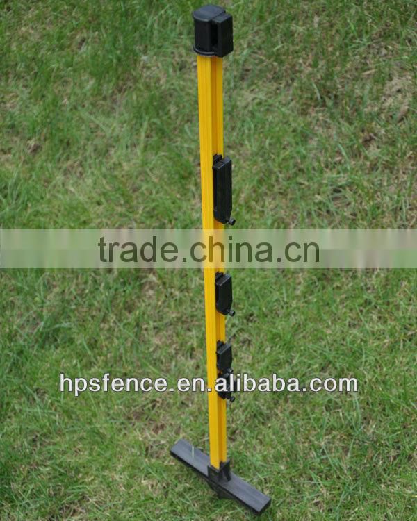 Strip graze tread in post for electric fence ropes and tapes