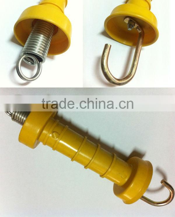 Heavy duty plastic gate handle with large shield for electrc fence