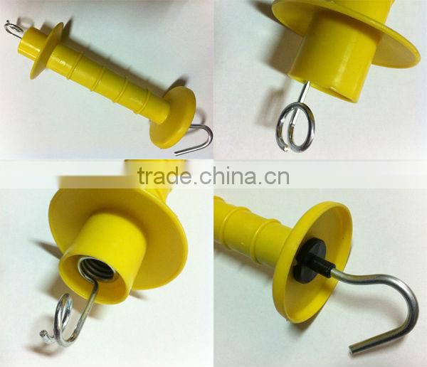Galvanised spring gate handle with UV resistance for electric fence