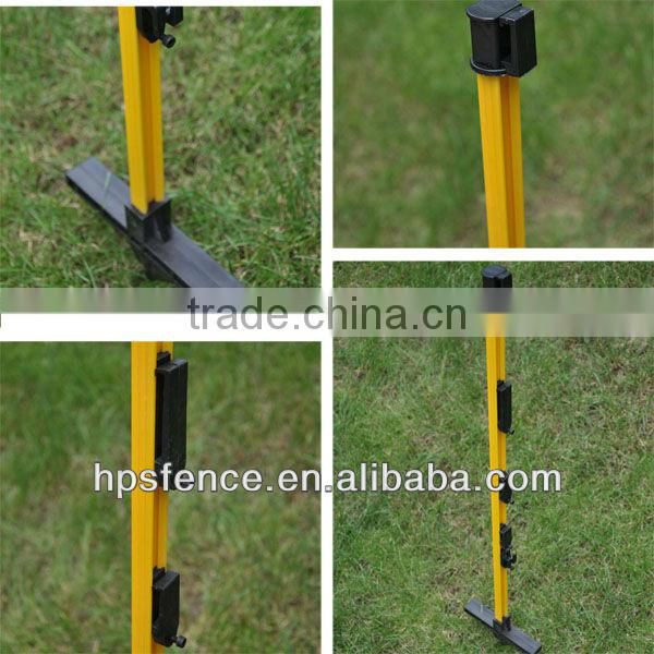 Strip graze tread in post for electric fence ropes and tapes