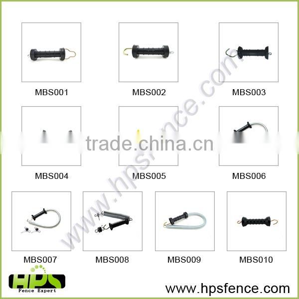 Heavy duty plastic gate handle made for high voltage energizers in electric fence