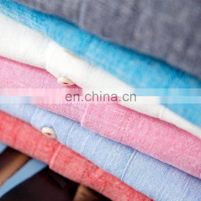 Wholesale Mens long sleeve plus size heather colors linen casual shirts