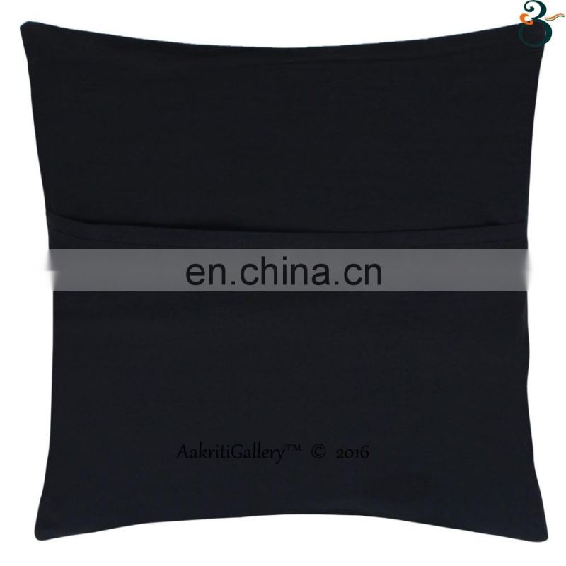Indian Pillow Cushion Cover Handmade Embroided Flower Pillow Cover For Sofa