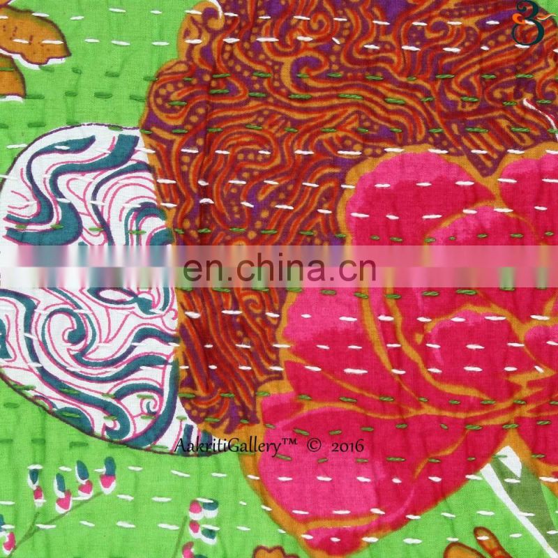 Indian christmas cushion covers Handmade Embroided Fruit Print Home Decor Sofa Pillow Case Kantha Cushion