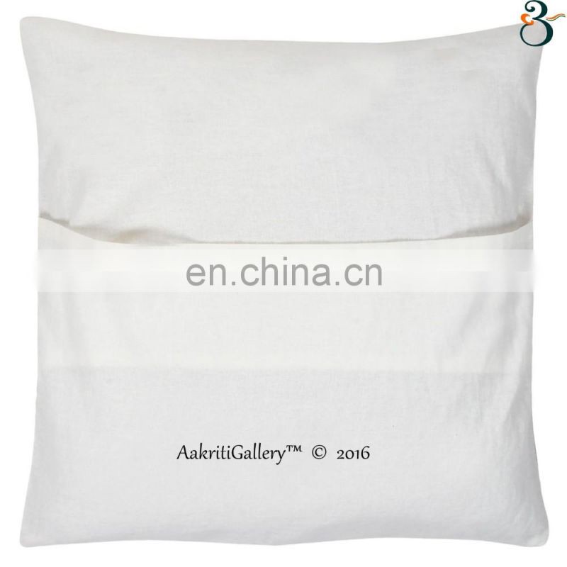 Indian Cushion Cover Handmade Embroided Flower Home Decor Sofa Pillow Case Kantha Cushion