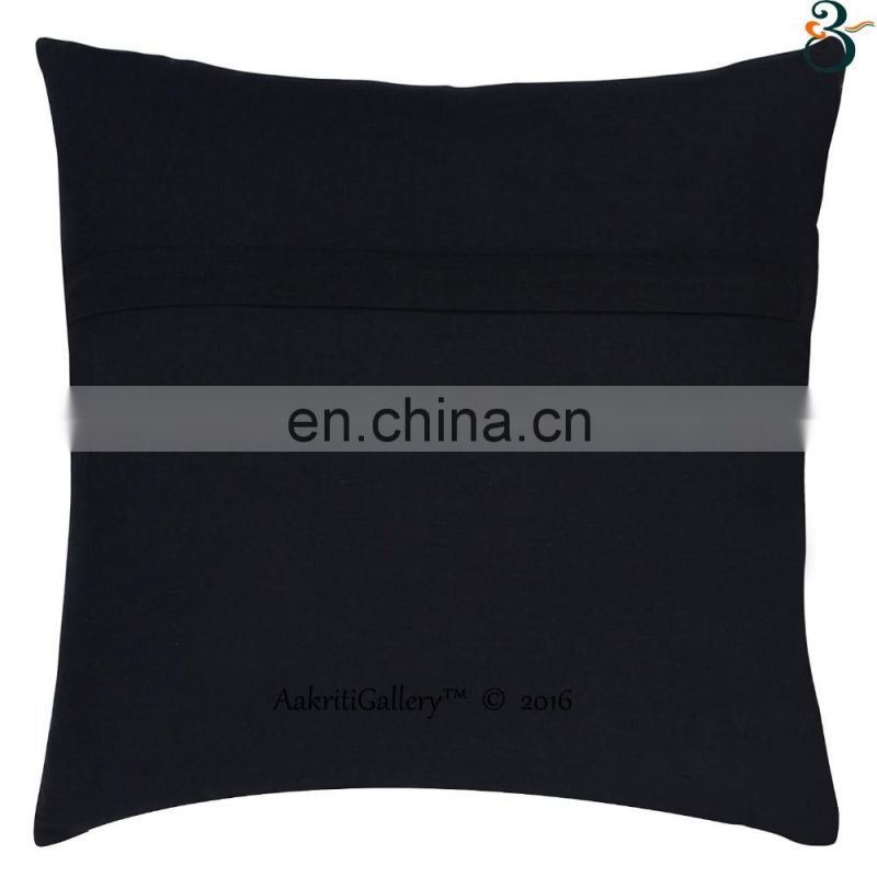 Indian Cushion Cover Embroided Floral Home Decor Sofa Pillow Case Handmade Kantha Cushion