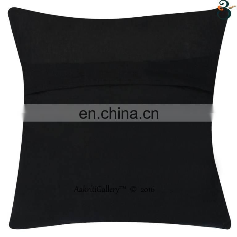 Indian Cushion Cover Handmade Embroided Fruit Print Home Decor Sofa Pillow Case Kantha Cushion