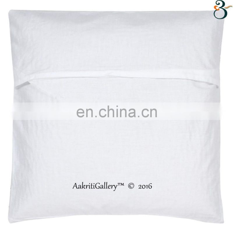 Indian Cushion Cover Handmade Embroided Fruit Print Home Decor Sofa Pillow Case Kantha Cushion
