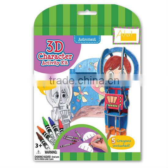 DIY Kids toy Educational toy 3D Paper Character Space Astronaut Boy Activity Kit 3D Puzzle