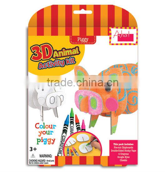 DIY Kids toy Educational toy 3D Paper Animal Piggy Pig Activity Kit 3d Puzzle