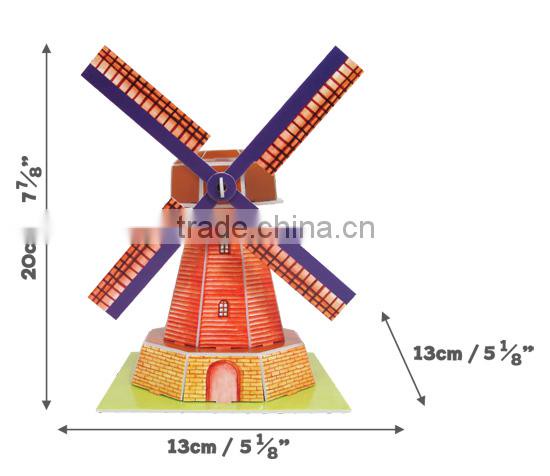 DIY Kids toy Educational toy Landmarks Model Holland Windmill 3d Puzzle