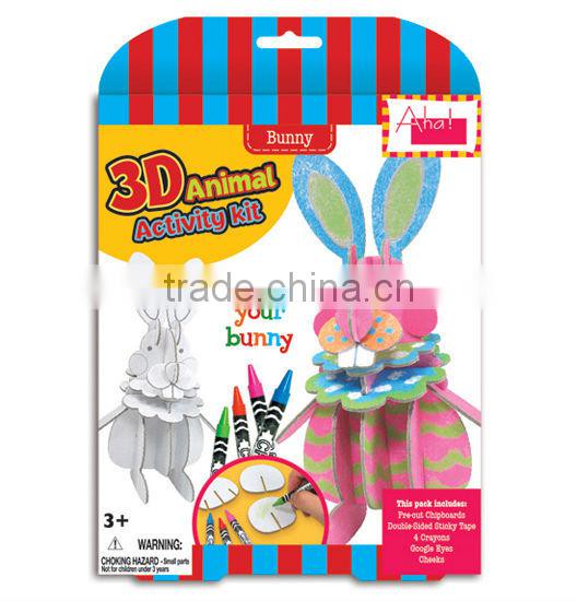 DIY Kids toy Educational toy 3D Paper Animal Bunny Rabbit Activity Kit 3d Puzzle