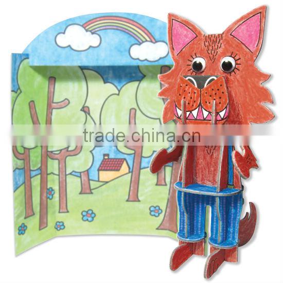 wax crayon wolf character 3D puzzle