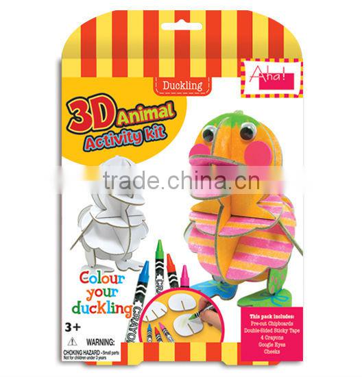 DIY Kids toy Educational toy 3D Paper Animal Duckling Duck Activity Kit 3d Puzzle