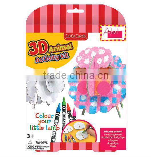 DIY Kids toy Educational toy 3D Paper Animal Little Lamb sheep Activity Kit 3d Puzzle