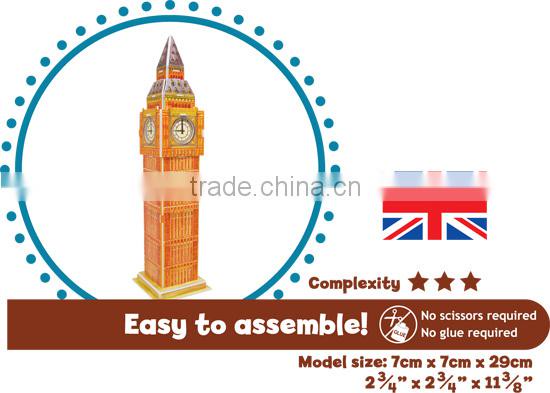 DIY Kids toy Educational toy Landmarks Model Big Ben 3d Puzzle