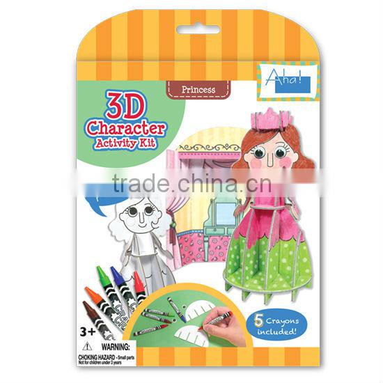 DIY Kids Educational toy set Paper Character Princess Girl Activity Kit 3d Puzzle