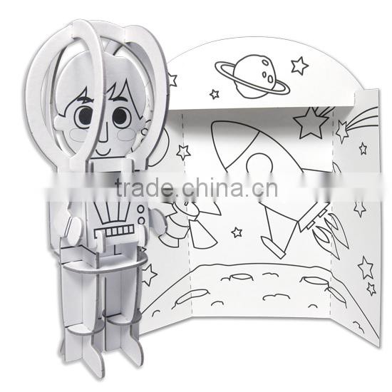 DIY Kids toy Educational toy 3D Paper Character Space Astronaut Boy Activity Kit 3D Puzzle