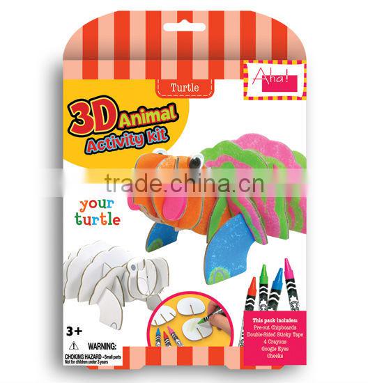 DIY Kids toy Educational toy 3D Paper Animal Turtle Activity Kit 3d Puzzle