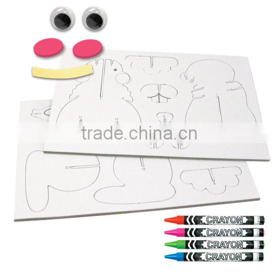 DIY Kids toy Educational toy 3D Paper Animal Bunny Rabbit Activity Kit 3d Puzzle