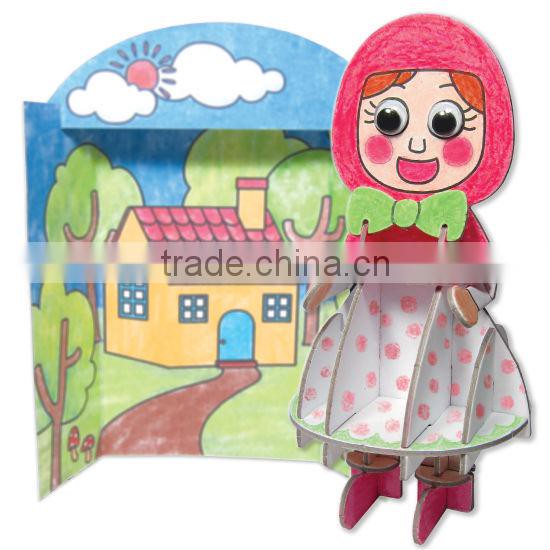 wax crayon wolf character 3D puzzle