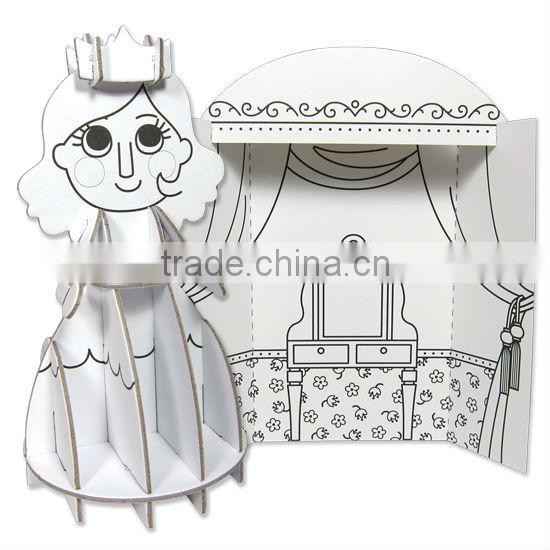 DIY Kids Educational toy set Paper Character Princess Girl Activity Kit 3d Puzzle