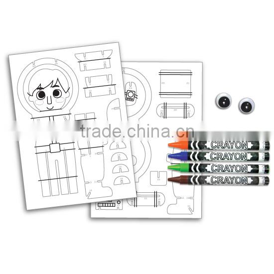 DIY Kids toy Educational toy 3D Paper Character Space Astronaut Boy Activity Kit 3D Puzzle