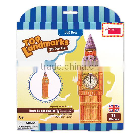 DIY Kids toy Educational toy Landmarks Model Big Ben 3d Puzzle
