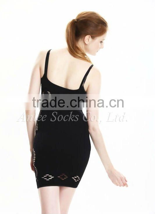 NET-5003 Seamless Slim Lady Sexy Lingerie cut out Dress ladies inner dress