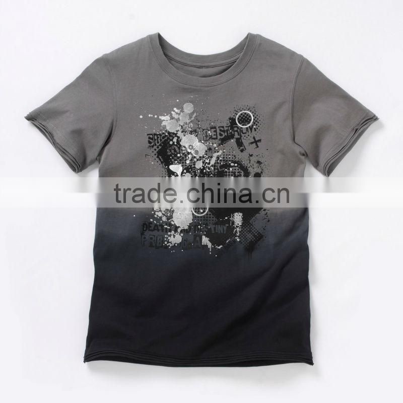 BOYS DIP DYED T SHIRT WITH CUSTOM PRINT