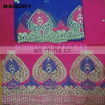 Latest wholesale silk fabric african lace george,african embroidery lace george french lace fabric wholesale for garment