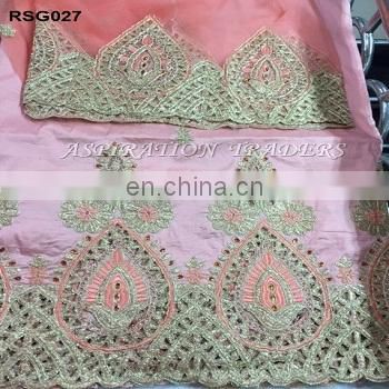 2017 High Quality Embroidered george fabric embroidery indian george wrappers for dashik ankara clothing