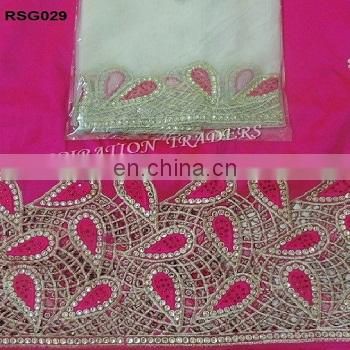 Nigerian polyester embroidered bridal lace george 2017 promotion Fashionable george lace fabric