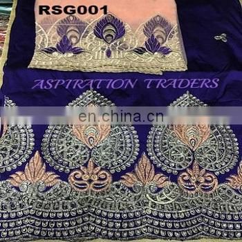 Latest wholesale silk fabric african lace george,african embroidery lace george french lace fabric wholesale for garment