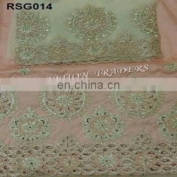 2017 Hot Sale Golden Thread Silk fabric Embroidery George Based On African Pattern