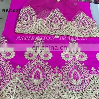 2017 High Quality Embroidered george fabric embroidery indian george wrappers for dashik ankara clothing