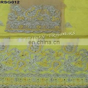 2017 Hot Sale Golden Thread Silk fabric Embroidery George Based On African Pattern
